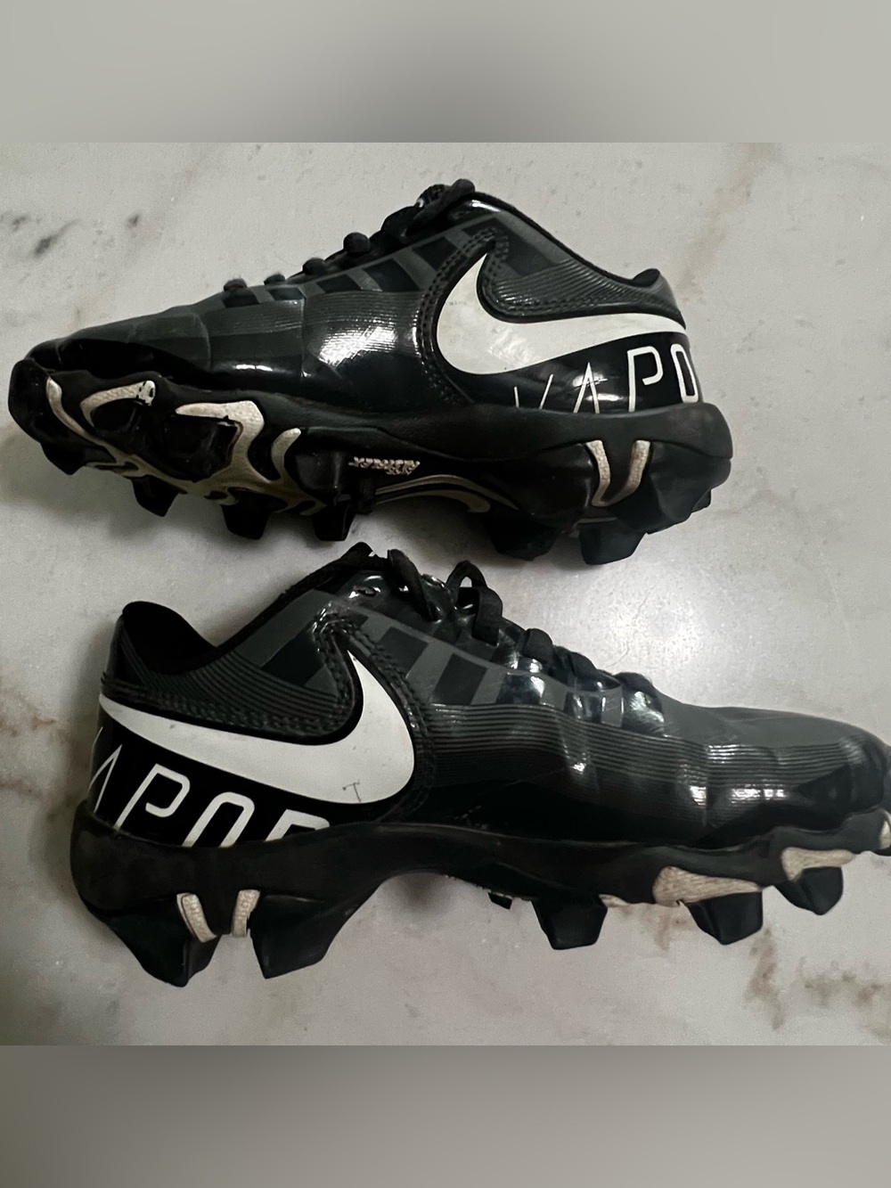 Nike Vapor Edge Speed 360 Black Dark Smoke Gray Pro Football Cleats Size 1.5 Y